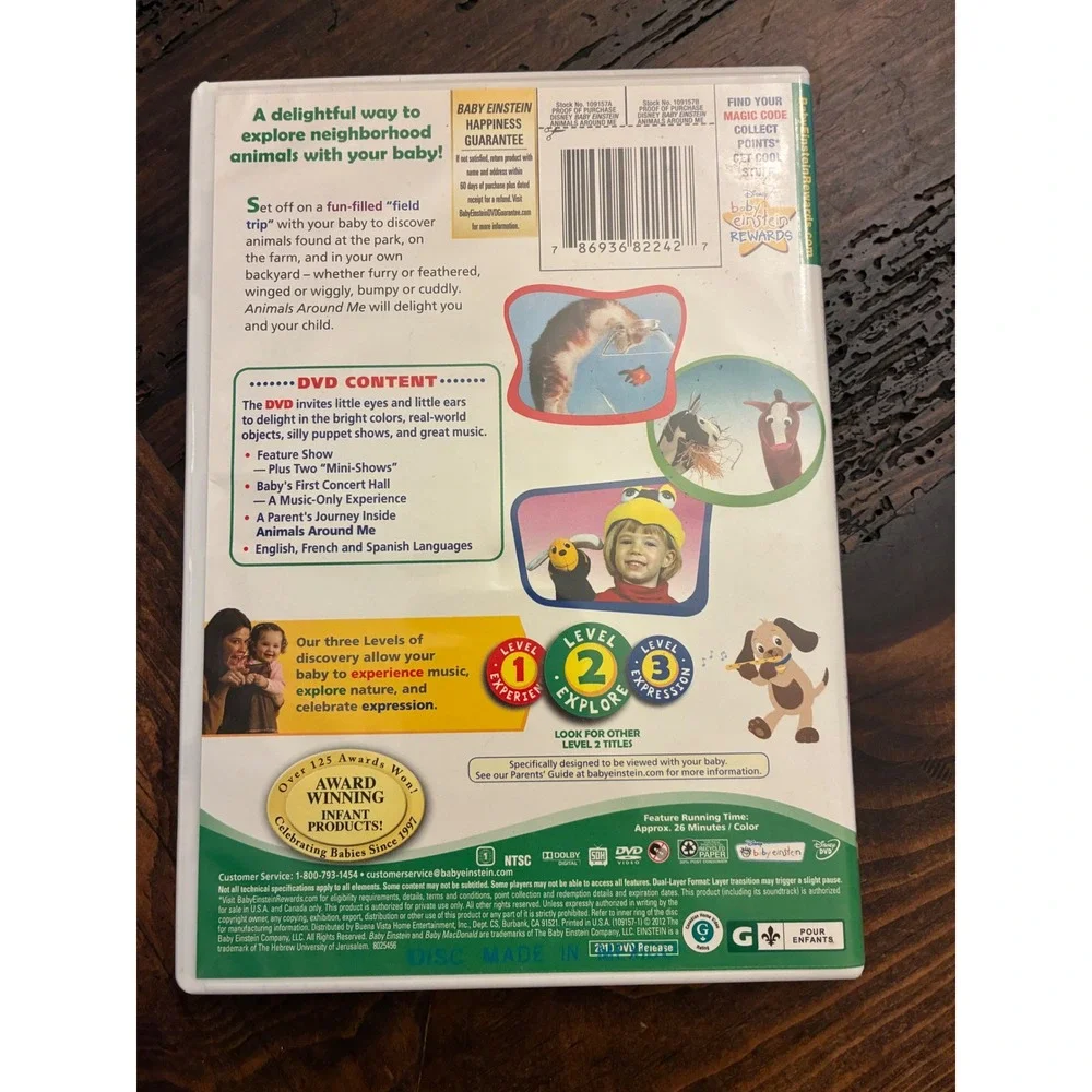 Baby Einstein Animals Around Me DVD Level 2 Explore Baby Educational Movie